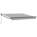 vidaXL Copertină retractabilă antracit/alb, 3x2,5 m, textil/aluminiu