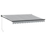 vidaXL Copertină retractabilă antracit/alb, 3,5x2,5 m, textil/aluminiu