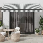 vidaXL Copertină retractabilă antracit/alb, 3,5x2,5 m, textil/aluminiu