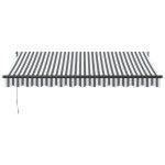 vidaXL Copertină retractabilă antracit/alb, 3,5x2,5 m, textil/aluminiu