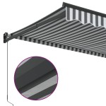 vidaXL Copertină retractabilă antracit/alb, 3,5x2,5 m, textil/aluminiu