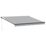 vidaXL Copertină retractabilă antracit/alb, 4x3 m, textil/aluminiu