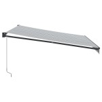 vidaXL Copertină retractabilă antracit/alb, 4x3 m, textil/aluminiu