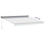 vidaXL Copertină retractabilă antracit/alb, 4x3 m, textil/aluminiu