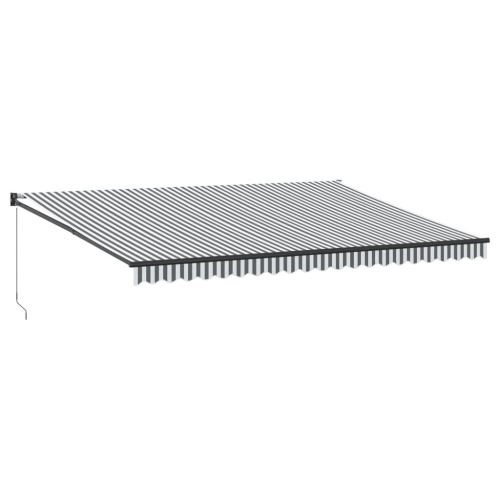 vidaXL Copertină retractabilă antracit/alb, 5x3 m, textil/aluminiu