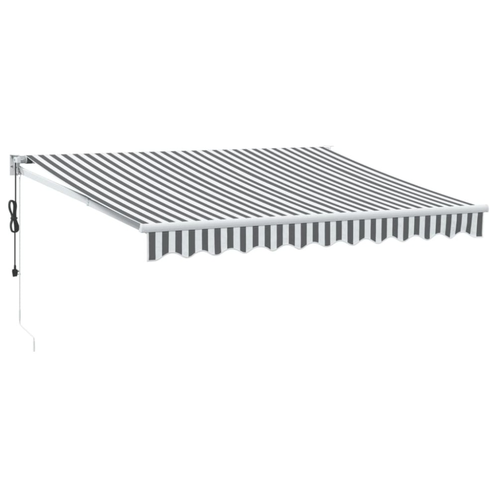 vidaXL Copertină retractabilă antracit/alb, 3x2,5 m, textil/aluminiu
