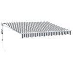 vidaXL Copertină retractabilă antracit/alb, 3x2,5 m, textil/aluminiu vidaXL Copertină retractabilă antracit/alb, 3x2,5 m, textil/aluminiu