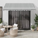 vidaXL Copertină retractabilă antracit/alb, 3x2,5 m, textil/aluminiu vidaXL Copertină retractabilă antracit/alb, 3x2,5 m, textil/aluminiu