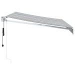 vidaXL Copertină retractabilă antracit/alb, 3x2,5 m, textil/aluminiu vidaXL Copertină retractabilă antracit/alb, 3x2,5 m, textil/aluminiu