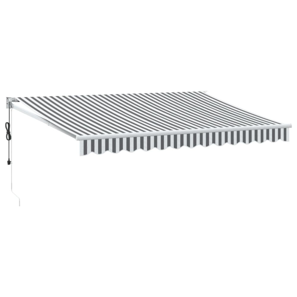 vidaXL Copertină retractabilă antracit/alb, 3,5x2,5 m, textil/aluminiu