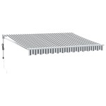 vidaXL Copertină retractabilă antracit/alb, 3,5x2,5 m, textil/aluminiu