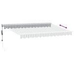 vidaXL Copertină retractabilă antracit/alb, 3,5x2,5 m, textil/aluminiu