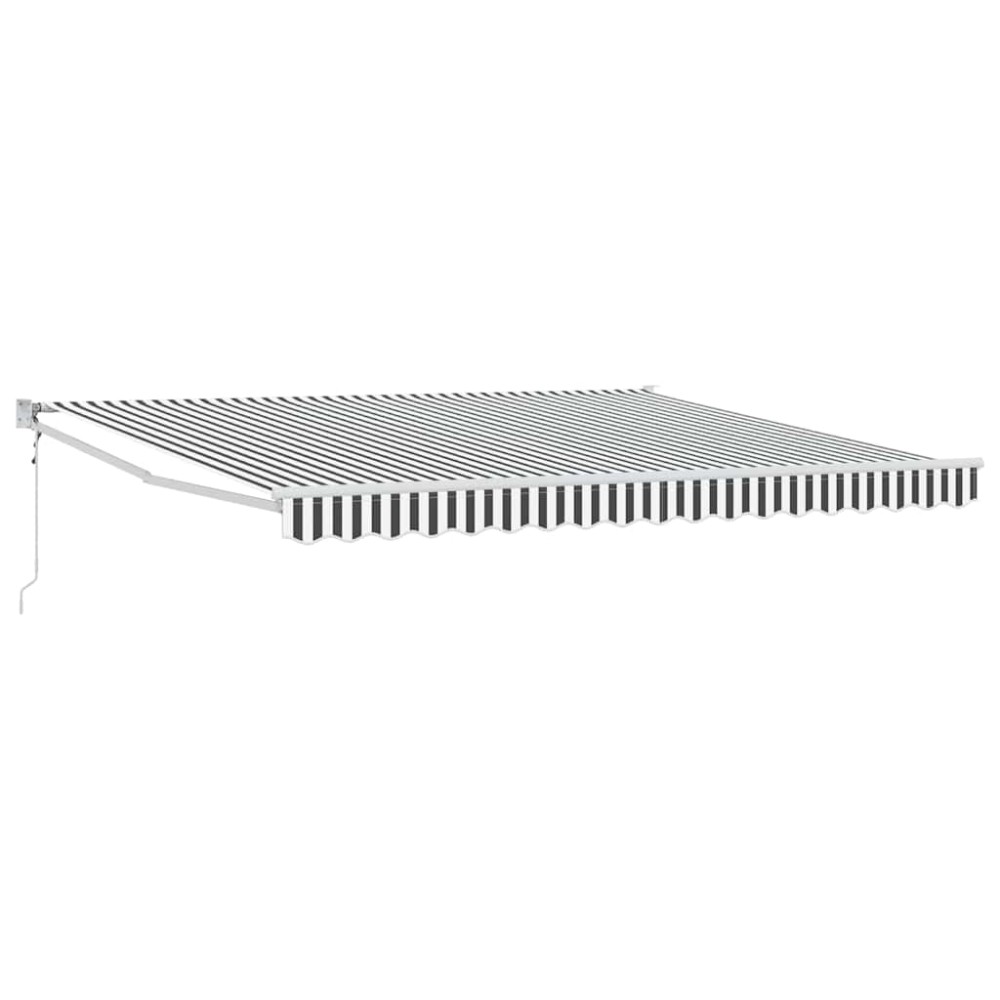 vidaXL Copertină retractabilă antracit/alb, 4x3 m, textil/aluminiu