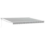 vidaXL Copertină retractabilă antracit/alb, 4x3 m, textil/aluminiu