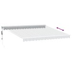 vidaXL Copertină retractabilă antracit/alb, 4x3 m, textil/aluminiu