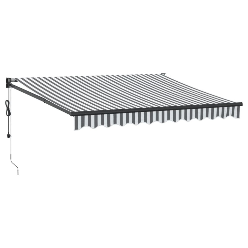 vidaXL Copertină retractabilă antracit/alb, 3x2,5 m, textil/aluminiu