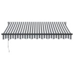 vidaXL Copertină retractabilă antracit/alb, 3x2,5 m, textil/aluminiu vidaXL Copertină retractabilă antracit/alb, 3x2,5 m, textil/aluminiu