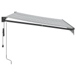 vidaXL Copertină retractabilă antracit/alb, 3x2,5 m, textil/aluminiu vidaXL Copertină retractabilă antracit/alb, 3x2,5 m, textil/aluminiu