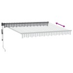 vidaXL Copertină retractabilă antracit/alb, 3x2,5 m, textil/aluminiu vidaXL Copertină retractabilă antracit/alb, 3x2,5 m, textil/aluminiu