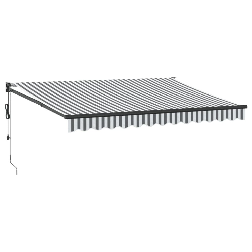 vidaXL Copertină retractabilă antracit/alb, 3,5x2,5 m, textil/aluminiu