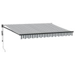 vidaXL Copertină retractabilă antracit/alb, 3,5x2,5 m, textil/aluminiu vidaXL Copertină retractabilă antracit/alb, 3,5x2,5 m, textil/aluminiu