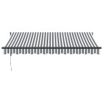 vidaXL Copertină retractabilă antracit/alb, 3,5x2,5 m, textil/aluminiu vidaXL Copertină retractabilă antracit/alb, 3,5x2,5 m, textil/aluminiu