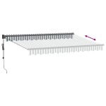 vidaXL Copertină retractabilă antracit/alb, 3,5x2,5 m, textil/aluminiu vidaXL Copertină retractabilă antracit/alb, 3,5x2,5 m, textil/aluminiu
