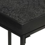 vidaXL Masă consolă, negru, 110x35x76 cm, lemn masiv acacia și mango