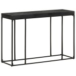 vidaXL Masă consolă, negru, 110x35x76 cm, lemn masiv acacia și mango