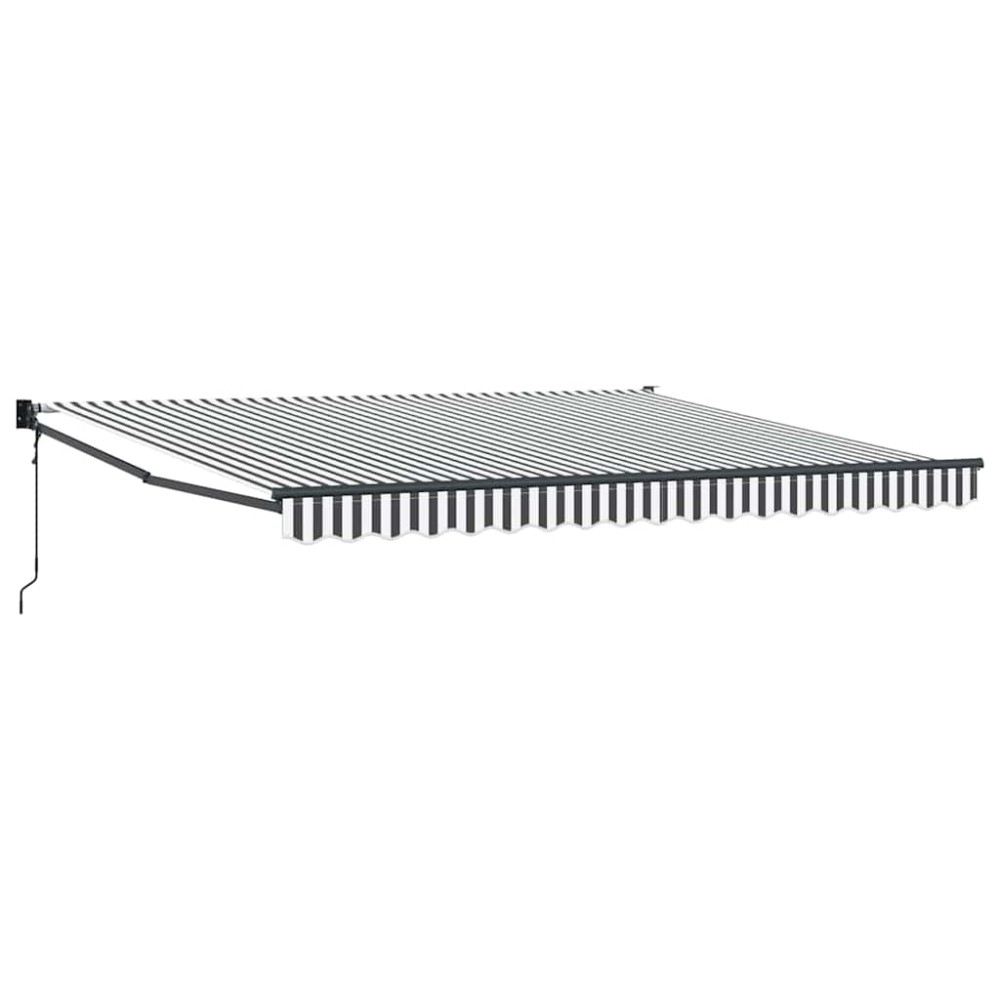 vidaXL Copertină retractabilă antracit/alb, 4x3 m, textil/aluminiu