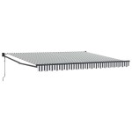 vidaXL Copertină retractabilă antracit/alb, 4x3 m, textil/aluminiu