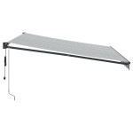 vidaXL Copertină retractabilă antracit/alb, 4x3 m, textil/aluminiu