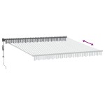 vidaXL Copertină retractabilă antracit/alb, 4x3 m, textil/aluminiu