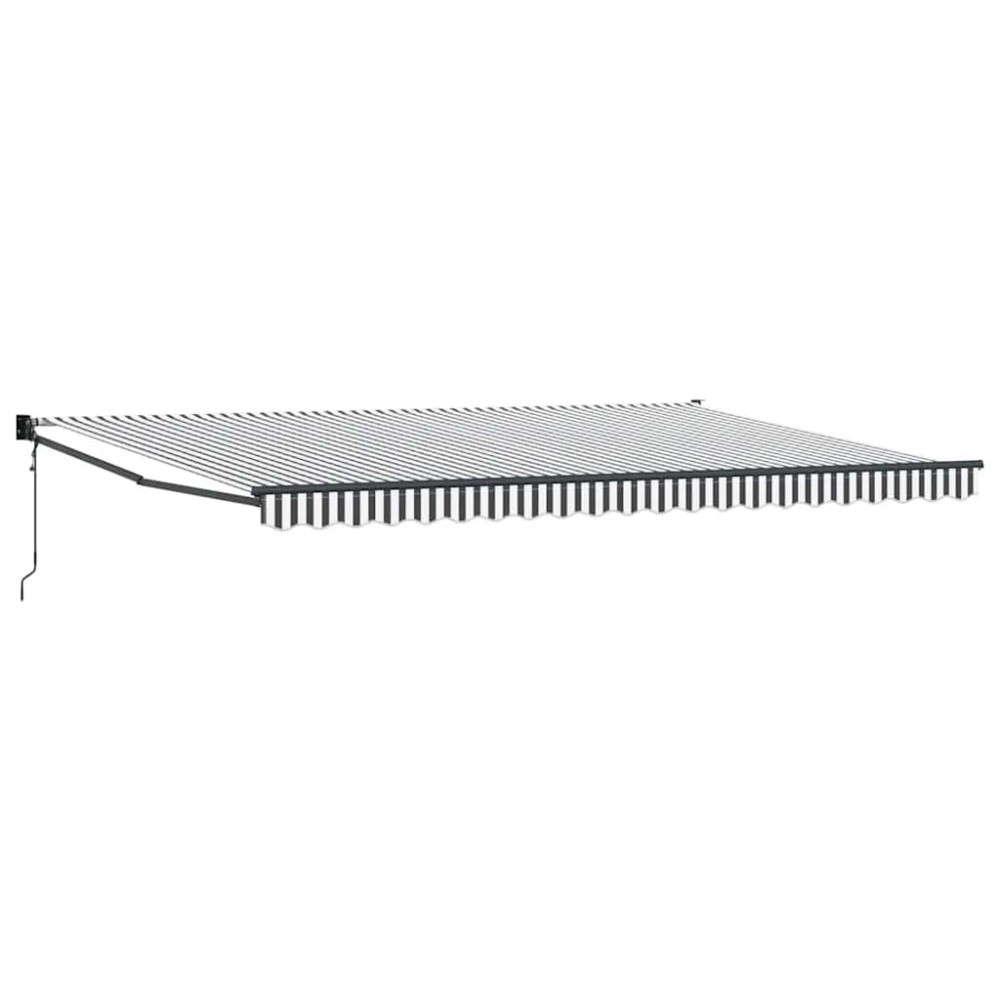 vidaXL Copertină retractabilă antracit/alb, 5x3 m, textil/aluminiu