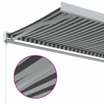 vidaXL Copertină retractabilă antracit/alb, 3x2,5 m, textil/aluminiu
