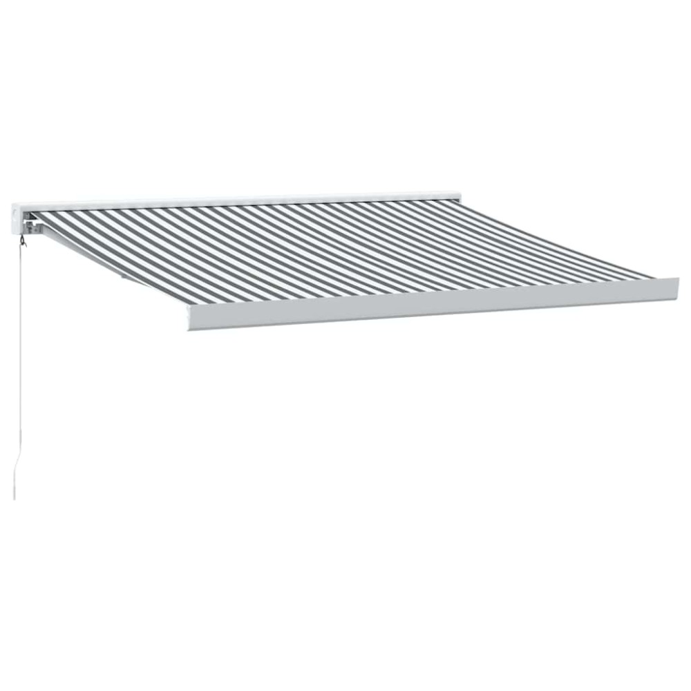 vidaXL Copertină retractabilă antracit/alb, 3,5x2,5 m, textil/aluminiu