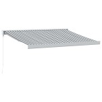 vidaXL Copertină retractabilă antracit/alb, 3,5x2,5 m, textil/aluminiu vidaXL Copertină retractabilă antracit/alb, 3,5x2,5 m, textil/aluminiu