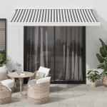 vidaXL Copertină retractabilă antracit/alb, 3,5x2,5 m, textil/aluminiu vidaXL Copertină retractabilă antracit/alb, 3,5x2,5 m, textil/aluminiu