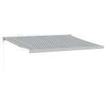 vidaXL Copertină retractabilă antracit/alb, 4x3 m, textil/aluminiu vidaXL Copertină retractabilă antracit/alb, 4x3 m, textil/aluminiu