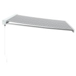 vidaXL Copertină retractabilă antracit/alb, 4x3 m, textil/aluminiu vidaXL Copertină retractabilă antracit/alb, 4x3 m, textil/aluminiu