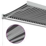 vidaXL Copertină retractabilă antracit/alb, 4x3 m, textil/aluminiu vidaXL Copertină retractabilă antracit/alb, 4x3 m, textil/aluminiu