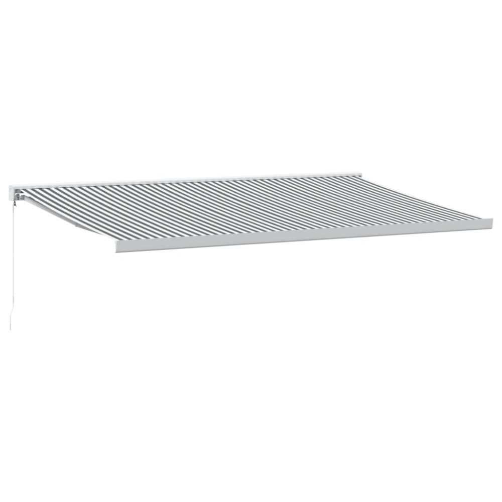 vidaXL Copertină retractabilă antracit/alb, 5x3 m, textil/aluminiu