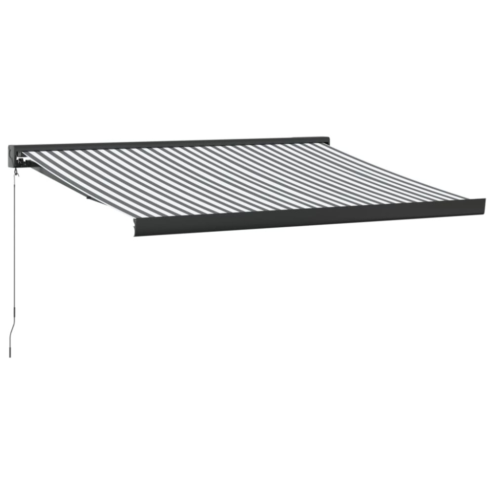 vidaXL Copertină retractabilă antracit/alb, 3,5x2,5 m, textil/aluminiu