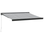 vidaXL Copertină retractabilă antracit/alb, 3,5x2,5 m, textil/aluminiu