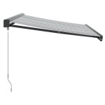 vidaXL Copertină retractabilă antracit/alb, 3,5x2,5 m, textil/aluminiu