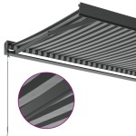 vidaXL Copertină retractabilă antracit/alb, 3,5x2,5 m, textil/aluminiu