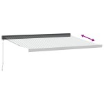 vidaXL Copertină retractabilă antracit/alb, 4x3 m, textil/aluminiu