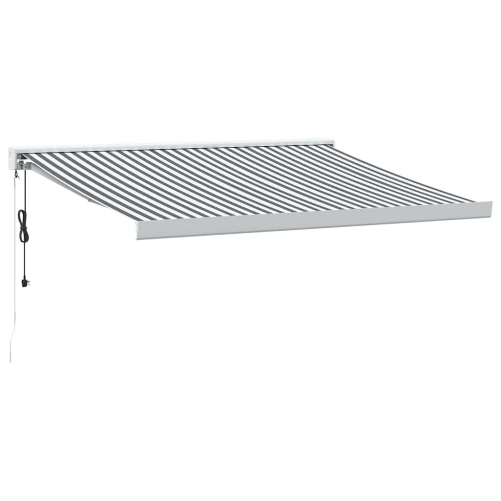 vidaXL Copertină retractabilă antracit/alb, 3x2,5 m, textil/aluminiu