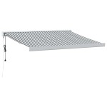 vidaXL Copertină retractabilă antracit/alb, 3x2,5 m, textil/aluminiu vidaXL Copertină retractabilă antracit/alb, 3x2,5 m, textil/aluminiu