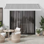 vidaXL Copertină retractabilă antracit/alb, 3x2,5 m, textil/aluminiu vidaXL Copertină retractabilă antracit/alb, 3x2,5 m, textil/aluminiu